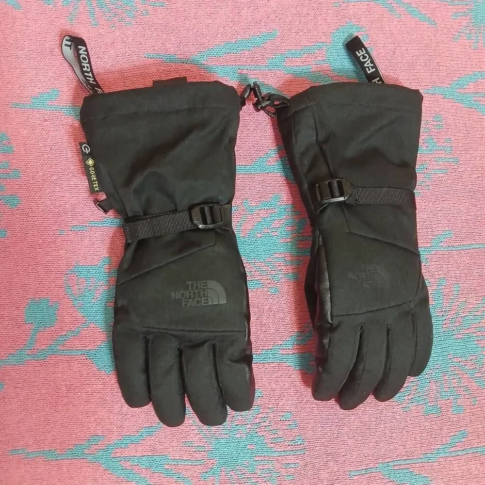 The north face womens small black ski gloves waterproof